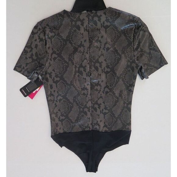 Commando BDS018 SN40 Women's Sz M Gray Snake Print Faux Leather Bodysuit $108+ - Picture 12 of 12